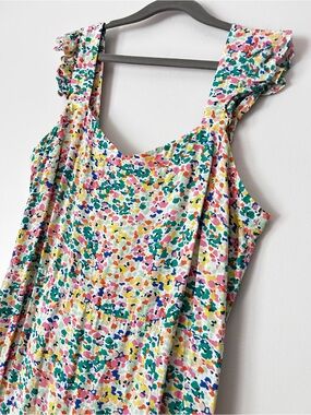 Loft Sundress Women’s Size 2 Sleeeveless Ruffle Long Tea Length Multi Color